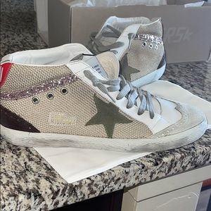 BNIB Golden Goose Mid Stars Cream Mesh